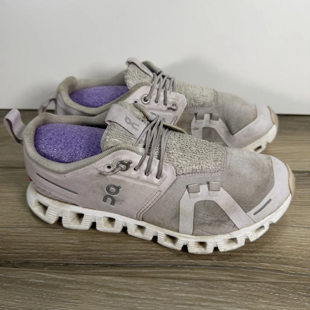 On Cloud 5 Terry Women's Glacier/Lunar Gray Size 6 US Running Shoes Sneakers